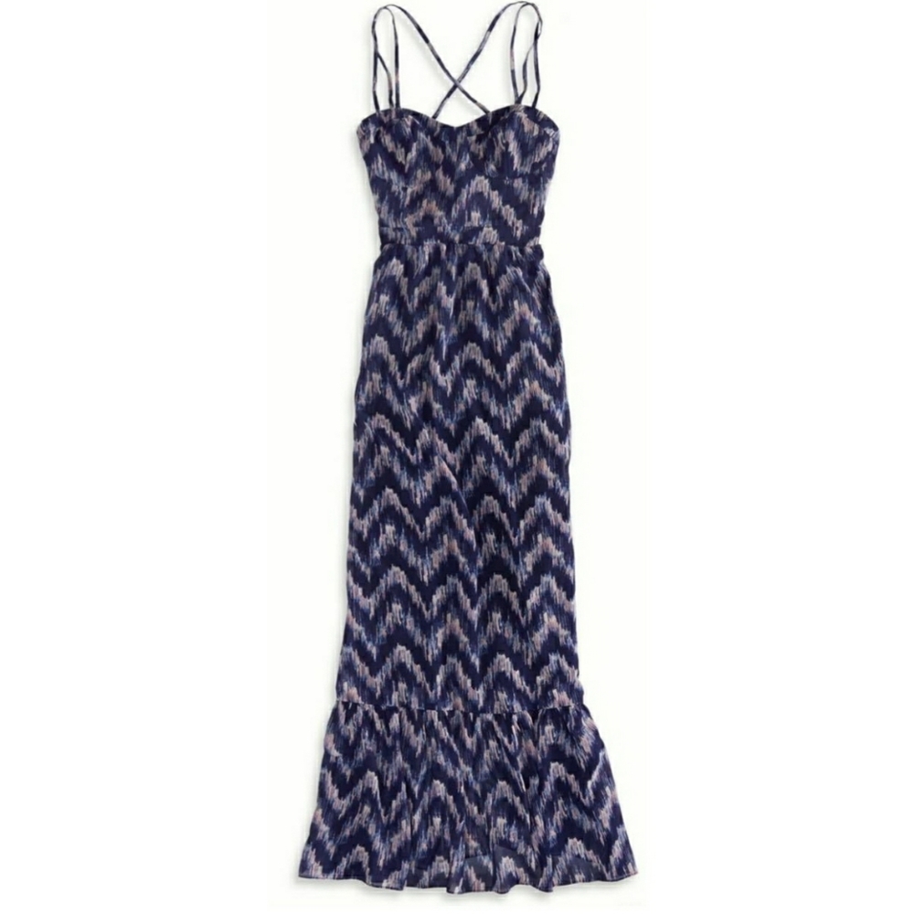 American Eagle corset maxi dress indigo violet